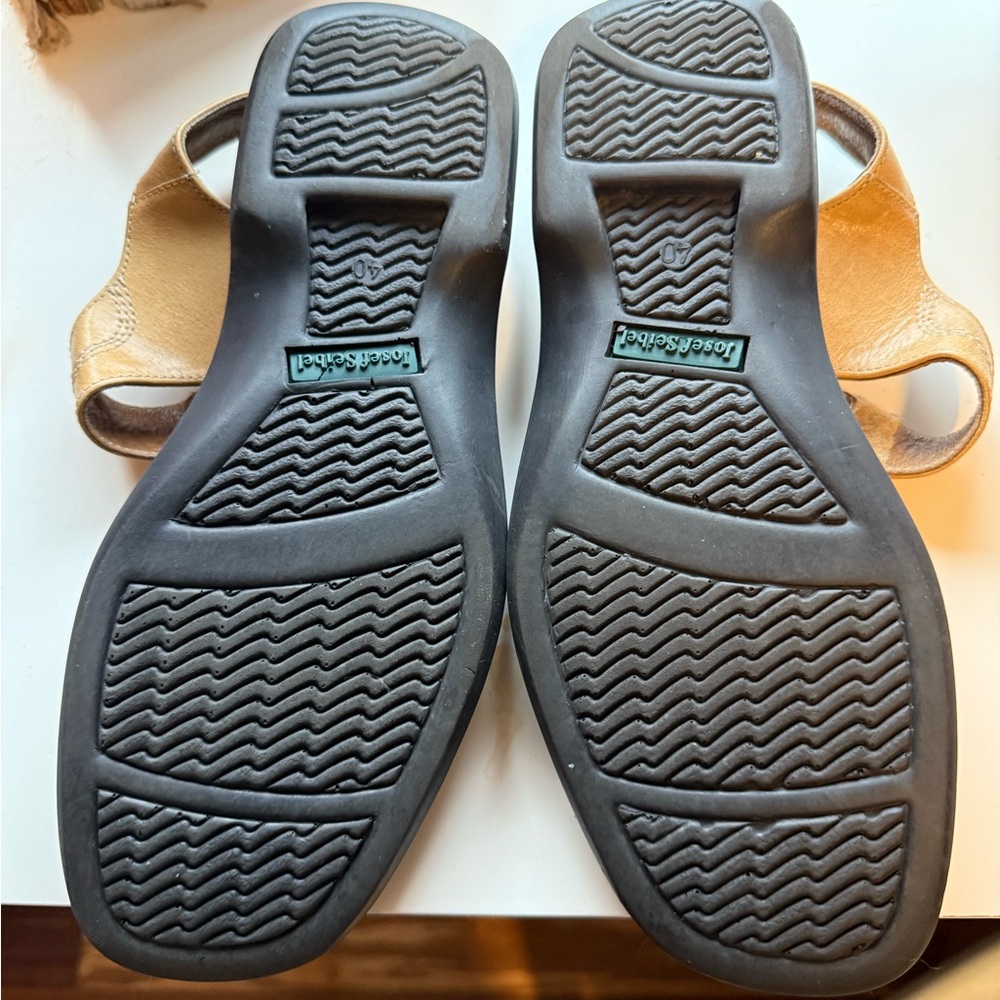 Josef Seibel Beige Leather Sandals - Picture 4 of 6